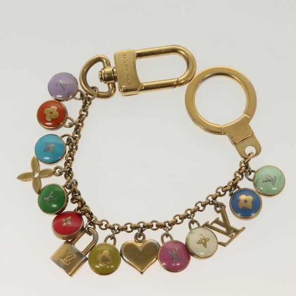 LOUIS VUITTON Porte Cles Chainne Pastille Key Holder Metal M66005 Auth 136335 - Picture 6 of 10